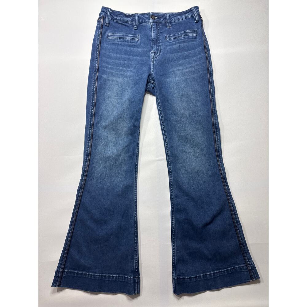 Rock & Roll Denim Women's High Rise Trouser Flare Blue Jeans - 29x30 (29x29)